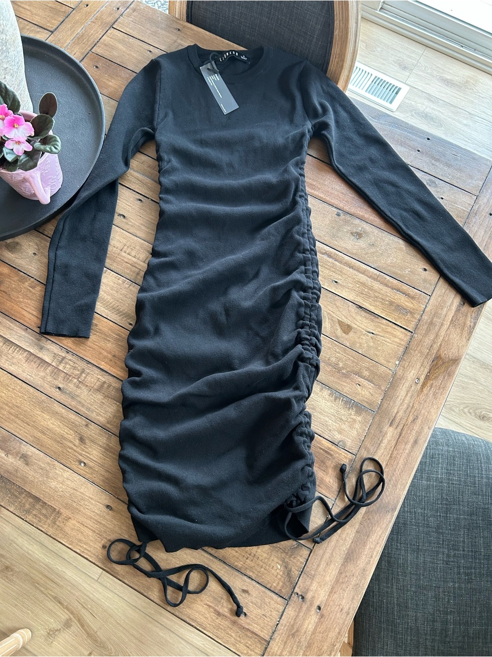NWT Lioness Military Minds Black Long Sleeve Mini Dress S